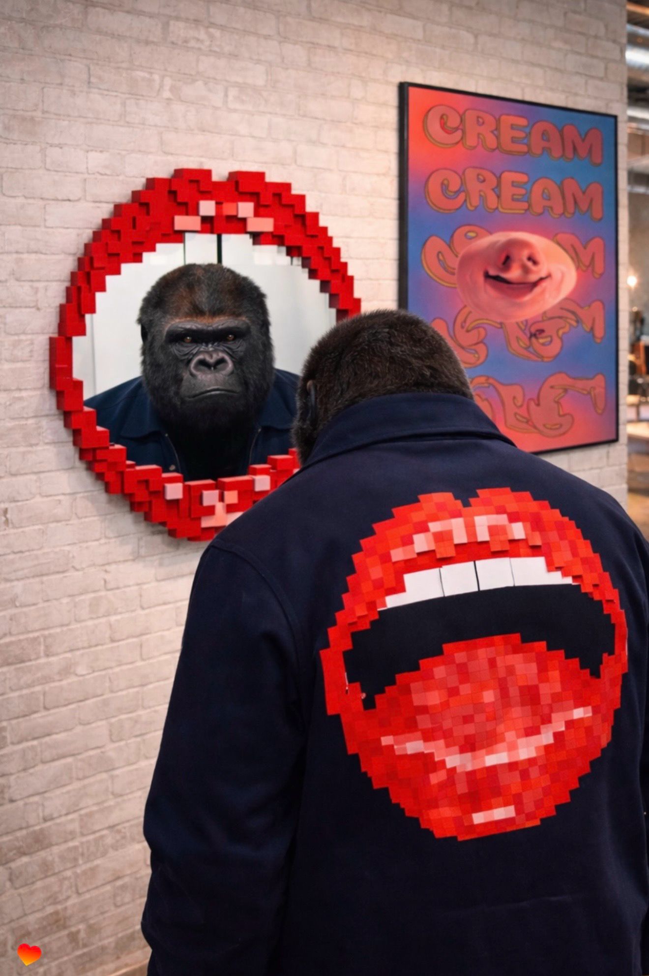 Pixel Mirror Gorilla designed by Roberto Bruno for Seletti